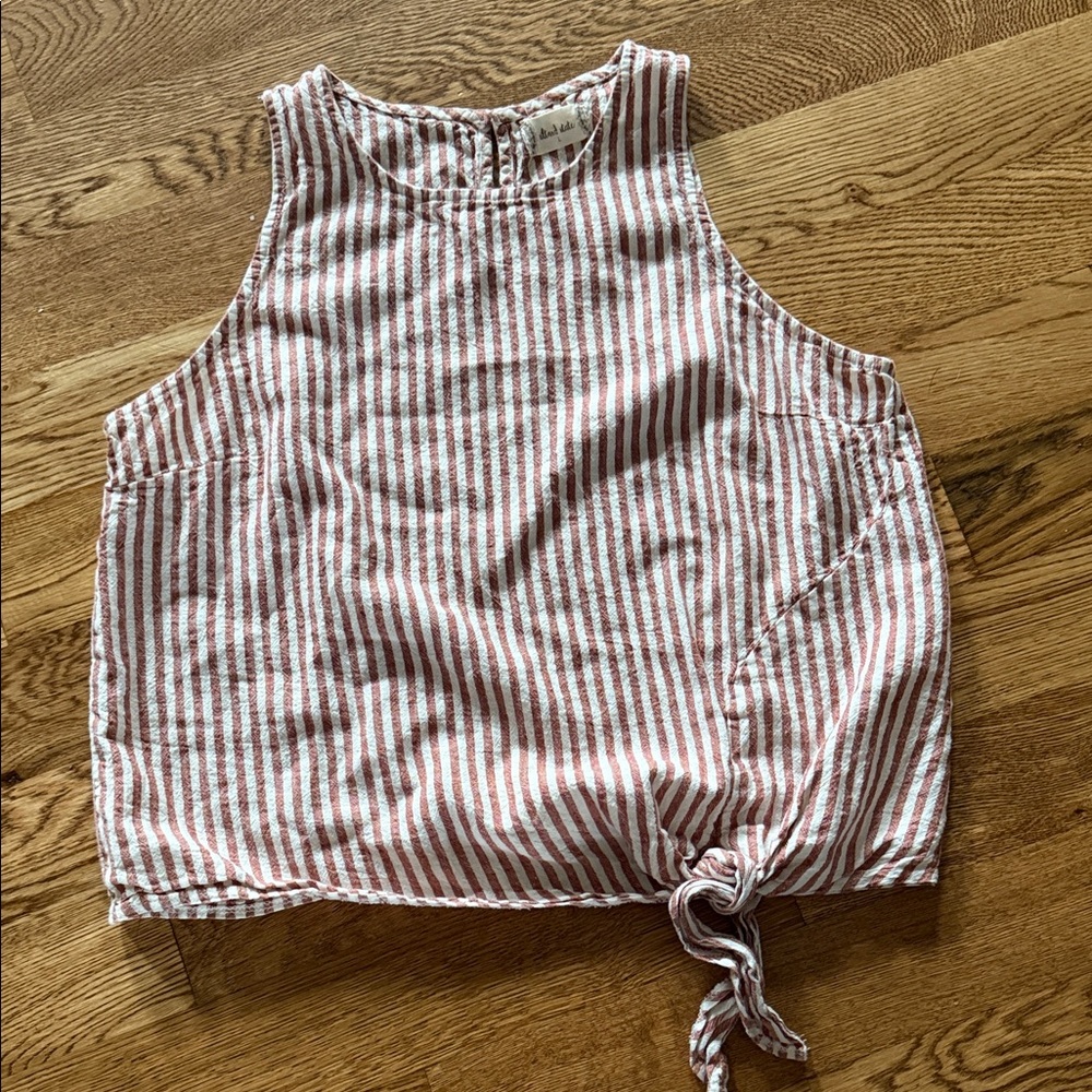 Altar'd State Red and White Striped Crop Top